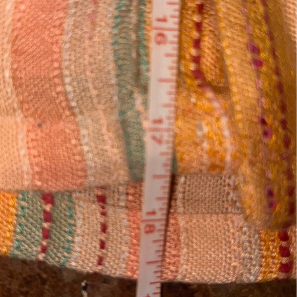 Altar'd State Soft Peach Tie Paperbag Skirt Button Fly Striped Size Medium - Picture 6 of 7